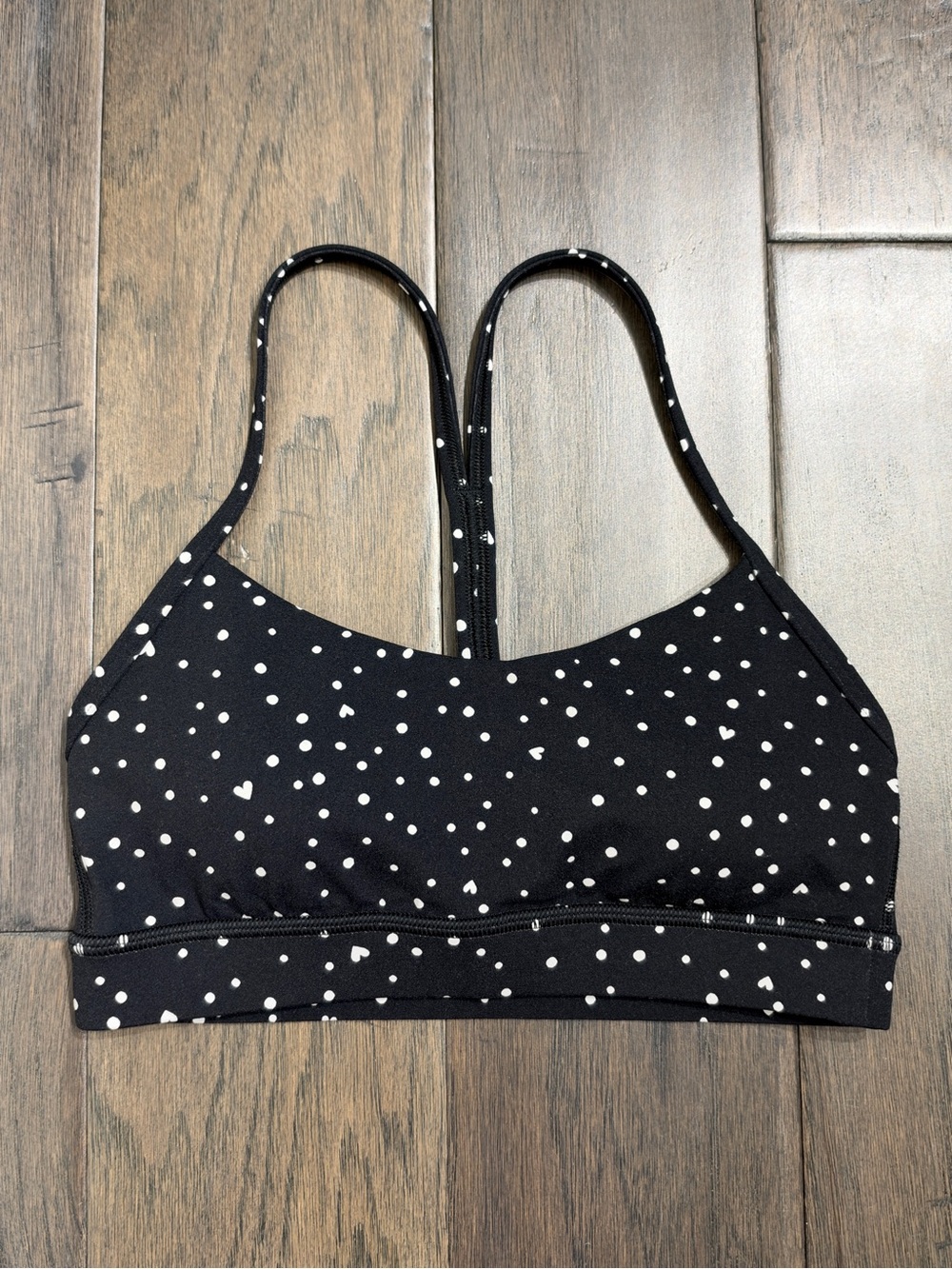 NEW Lululemon Flow Y Nulu Bra *Light Support, A–C Cups Heart Scatter Black